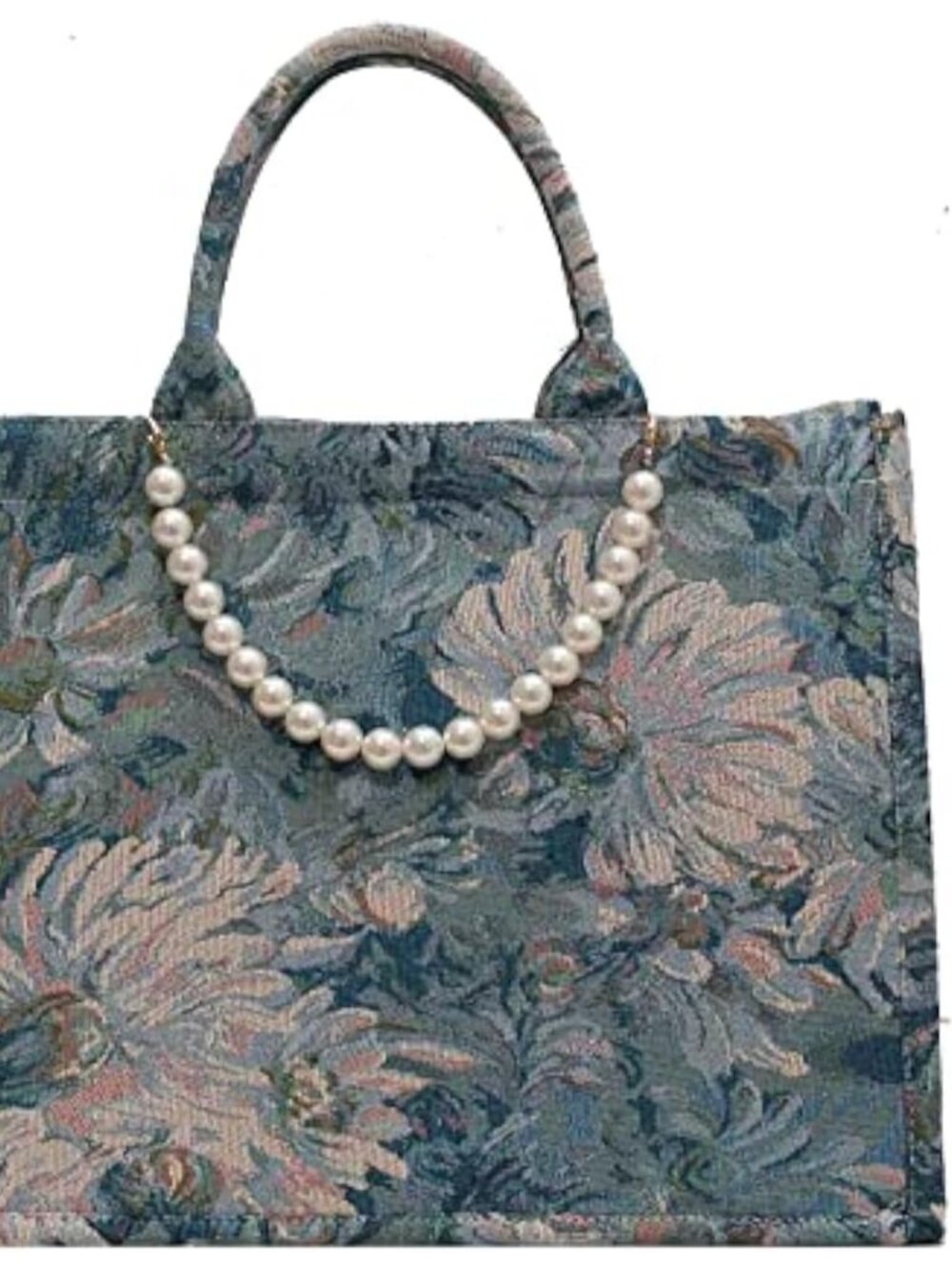 Fashion luxury tote bag cotton linen one shoulder large capacity jacquard embroi